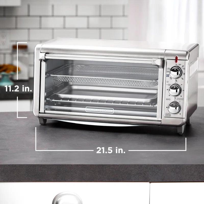 BLACK+DECKER BLACK+DECKER Crisp 'N Bake Air Fry Toaster Oven, 8-Slice, 5 Cooking Functions, 60 Minute Timer, Stainless Steel