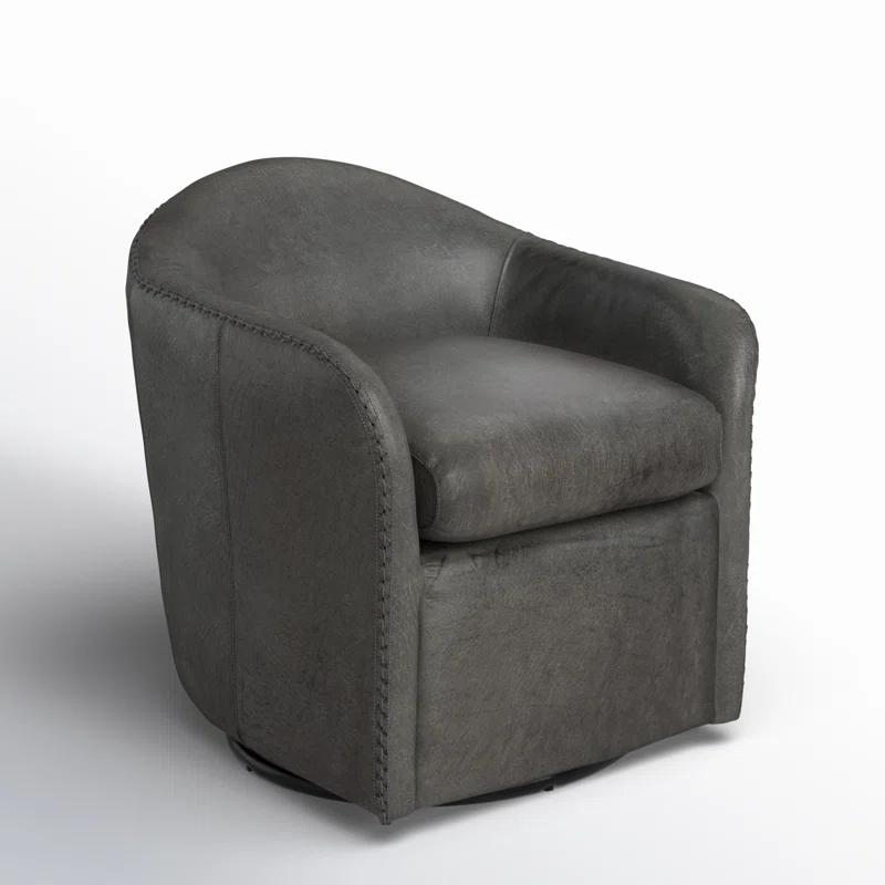 Sinbad Genuine Leather Swivel Club Chair