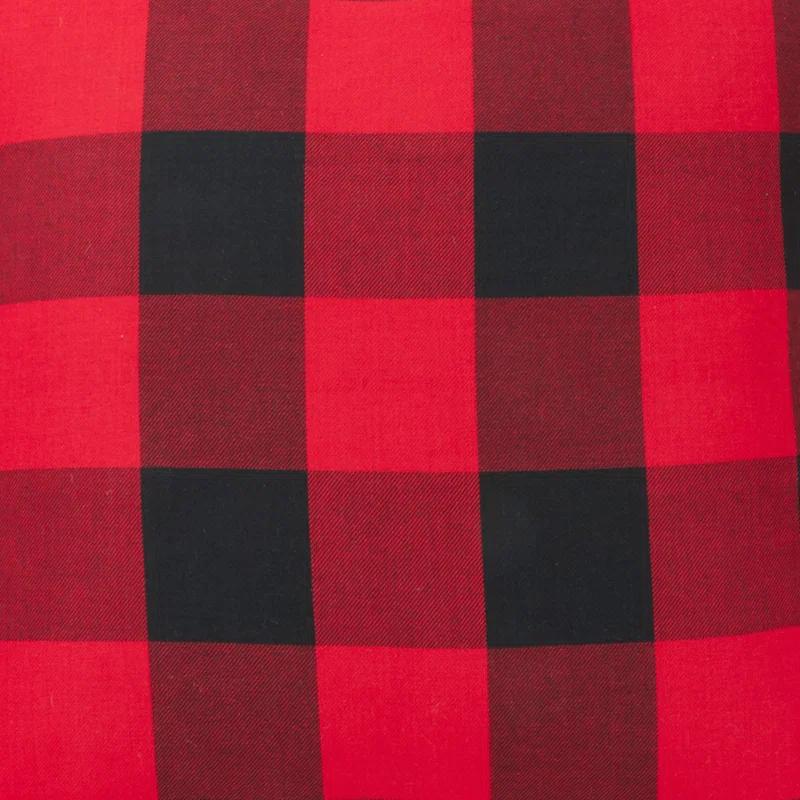 Saro Birmingham Collection Plaid Cotton Reversible Throw Pillow