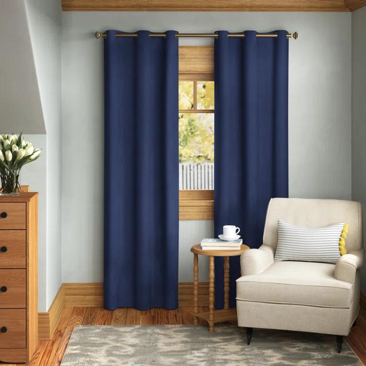 Eclipse Microfiber Blackout Grommet Curtains, Solid Thermaback Window Curtains & Reviews | Wayfair