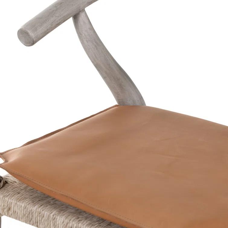 Ivory Natural Wood Wishbone Arm Chair