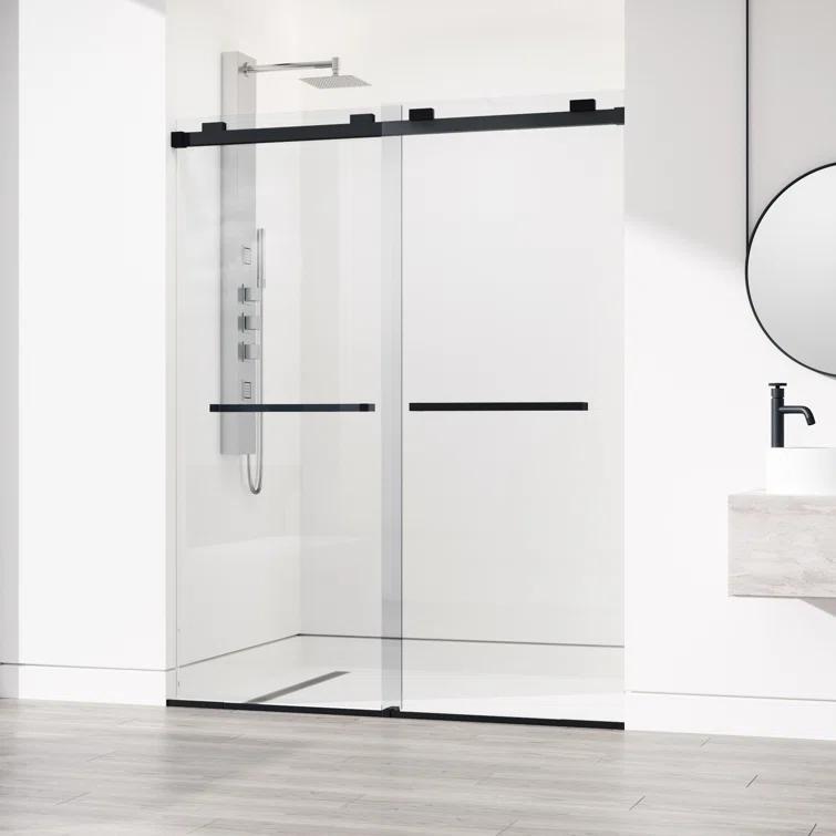 VIGO Houston 56-60" W x 76" H Sliding Frameless Shower Door with 3/8" Clear Glass VG6023MBCL6076
