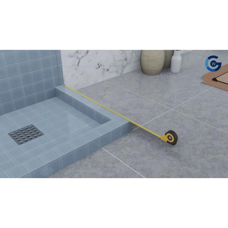 Glass Warehouse Illume 42 in. x 38 in. x 78 in. 90-degree Fully Frameless Wall Hinged Glass Shower Enclosure 90-WH-42-38-MB