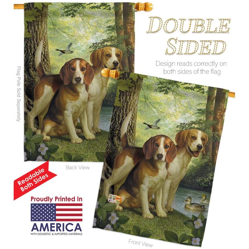 Breeze Decor Double Sided 40'' H x 28'' W Polyester Animal Flag Set