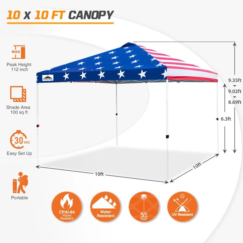 EAGLE PEAK Pop Up Canopies 10 Ft. W x 10 FT. D Metal Party Tent Canopy