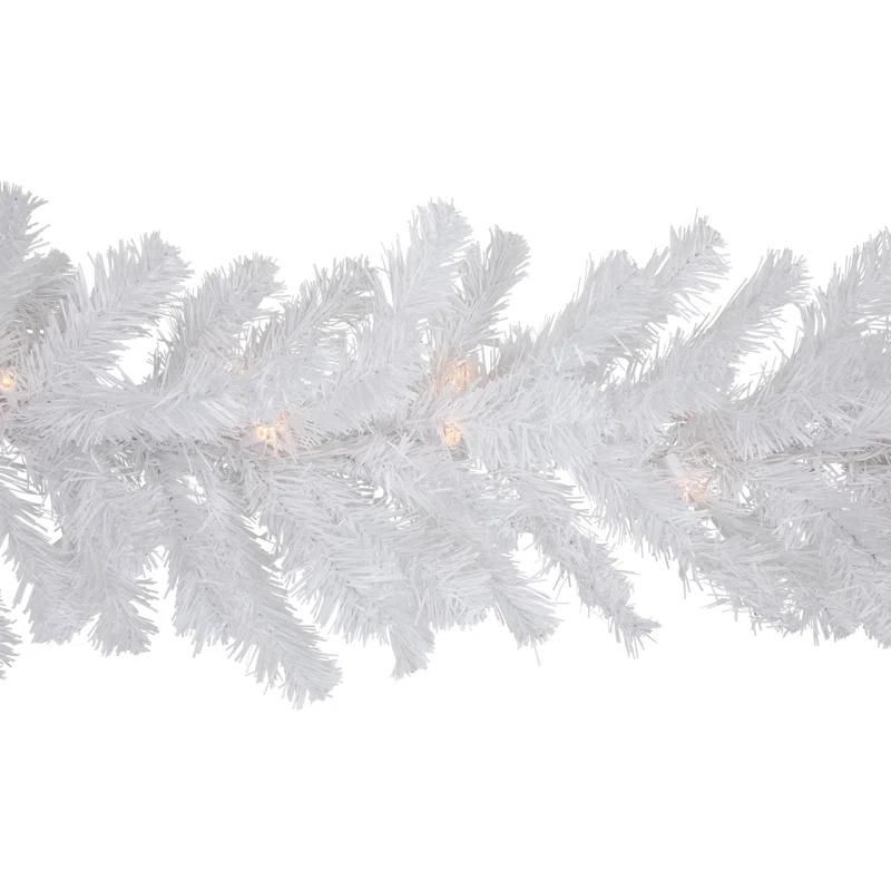 Northlight Seasonal 50' x 10" Pre-Lit Commercial Length Snow White Christmas Garland Clear Lights