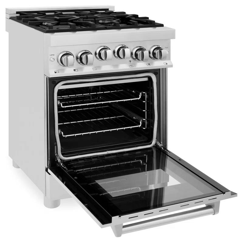 ZLINE ZLINE 24" 2.8 cu. ft. Range with Gas Stove and Gas Oven in Fingerprint Resistant RG24