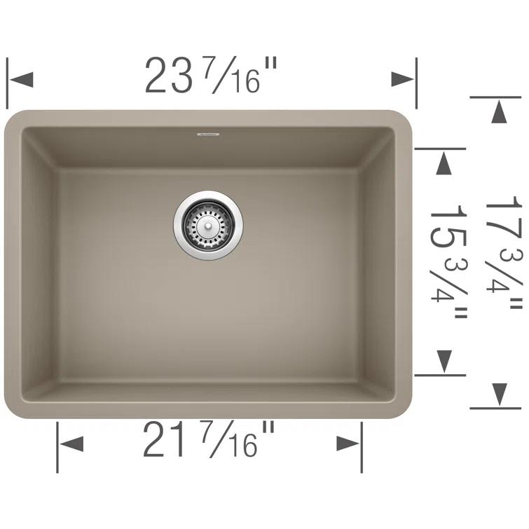Blanco Precis SILGRANIT 24" Single Bowl Undermount Kitchen Sink 522417