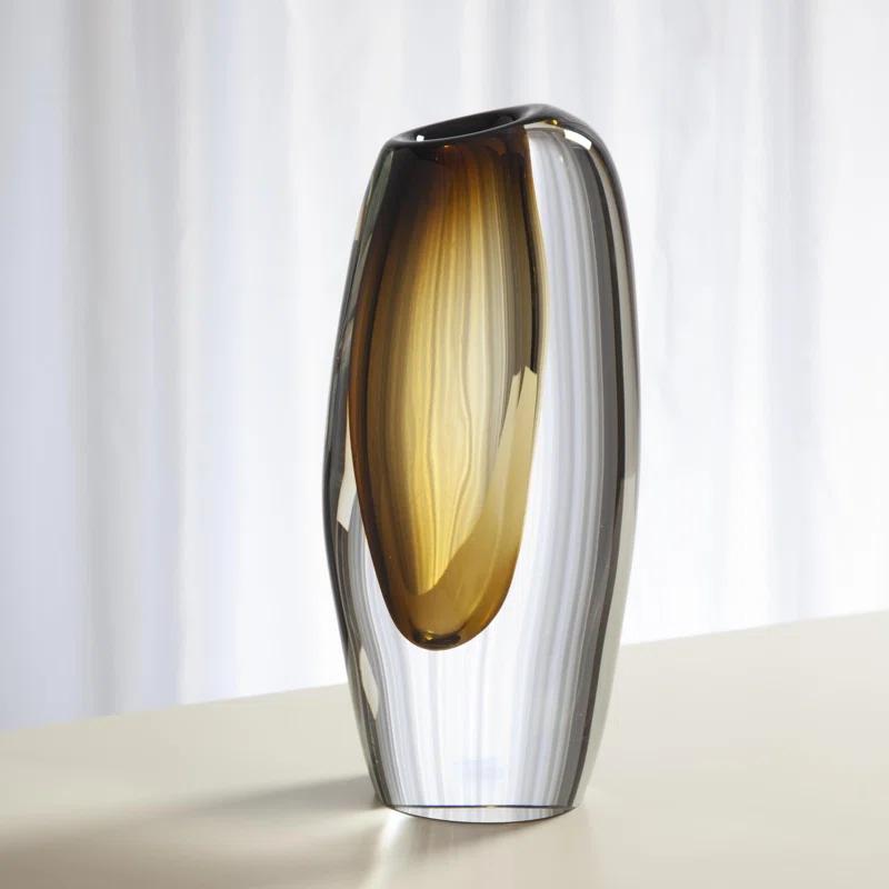 Global Views Offset Vase-Moss Green-Lg