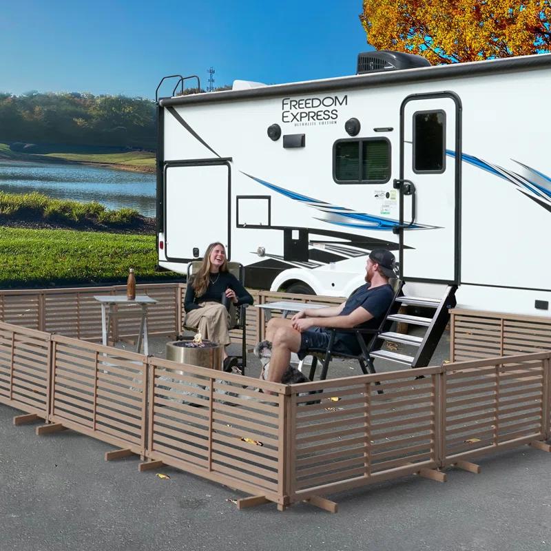 Zippity Outdoor Products 22in H x 44in W (2 Panels) Freestanding Zippity Portable Puppy Fence Kit, Cedar Color Dog Puppy Playpen, Dog Fence Outdoor for Yard, Vinyl Picket Outdoor Dog Fence, Dog Play Pen Indoors, ZP19072