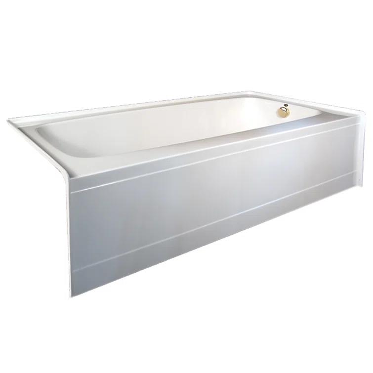 Hydro Systems Regan 72'' x 32'' Alcove / Tile In Soaking Acrylic Bathtub REG7232ATO-WHI-RH