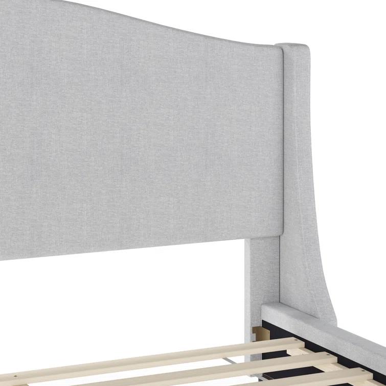 Martha Stewart Martha Stewart Amelia Upholstered Platform Bed With Curved Headboard