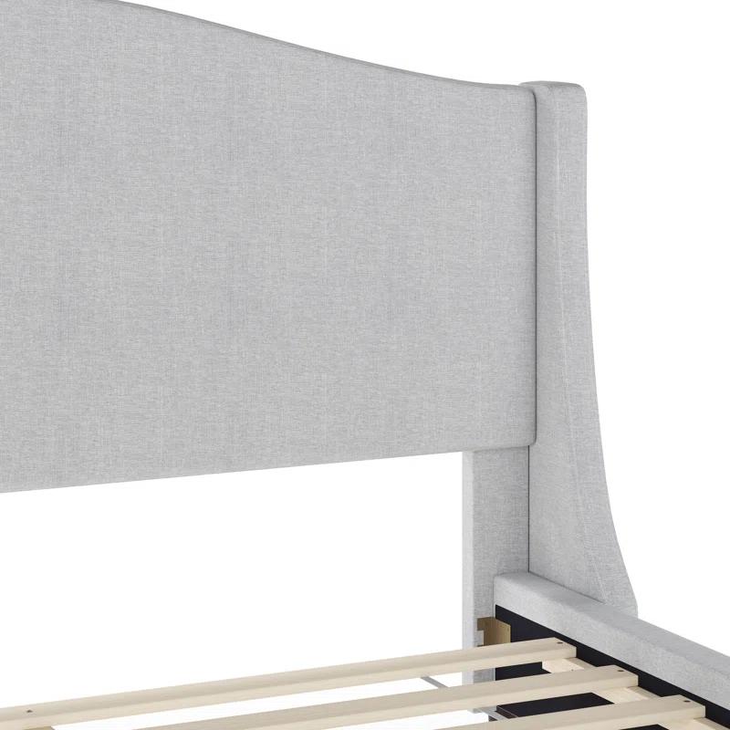 Martha Stewart Martha Stewart Amelia Upholstered Platform Bed With Curved Headboard