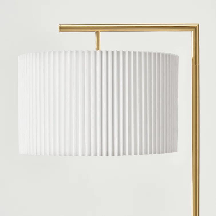 Montage Modern 60 in. Mid-Century Modern LED Floor Lamp with Fabric Drum Shade