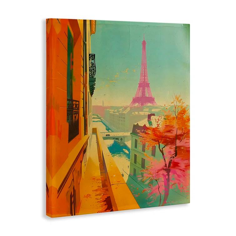 Winston Porter Modern Eiffel Tower Canvas Wall Art by Sasha