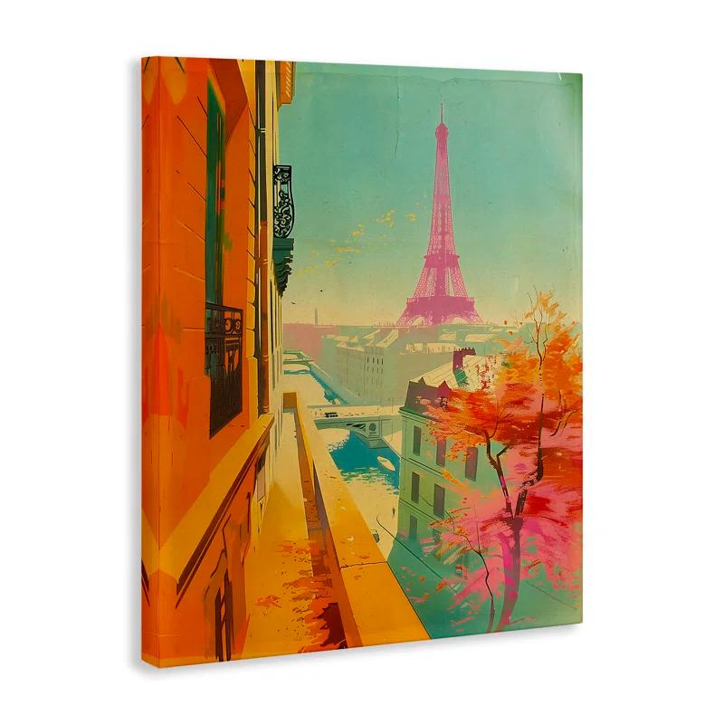 Winston Porter Modern Eiffel Tower Canvas Wall Art by Sasha