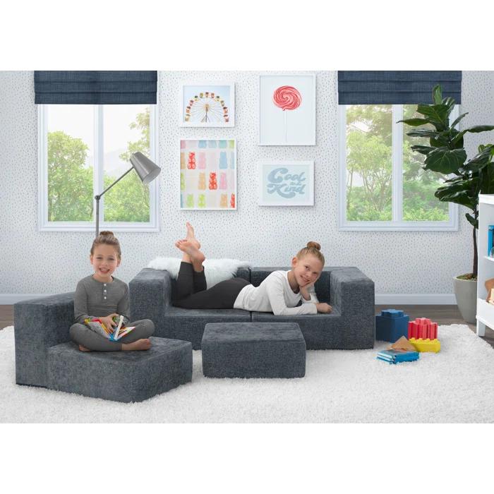Delta Children 4-Piece Cozee Kids Sofa and Ottoman Set