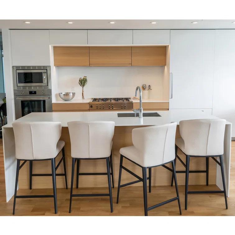 Hokku Designs Weiser Upholstered Counter Stool with Metal Frame