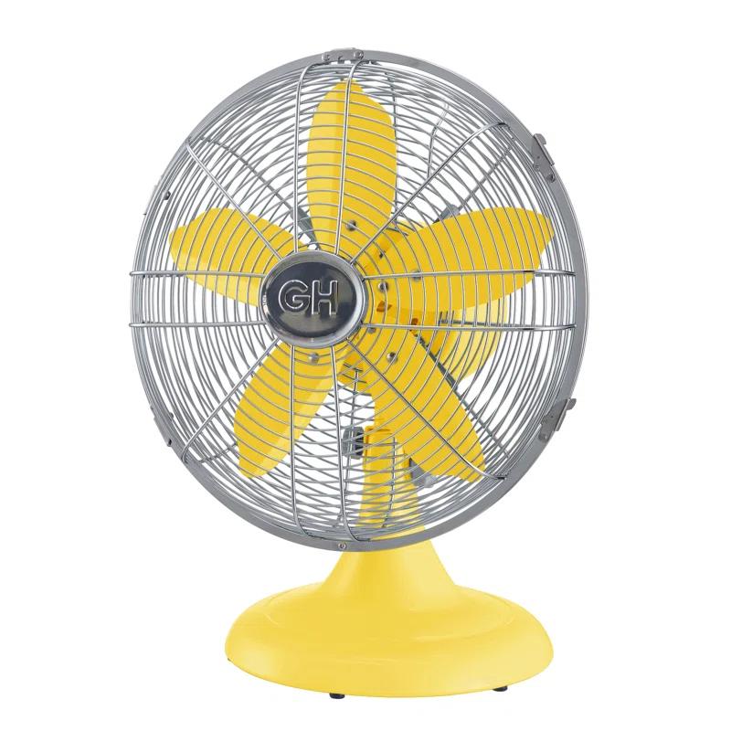 Good Housekeeping Good Housekeeping's All-Metal Retro 3-Speed 12" Oscillating Office Desk Table Fan (Multiple Finishes Available)