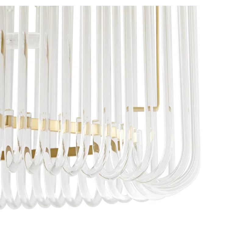 Chandler 12-Light Brown Nickel and Glass Pendant