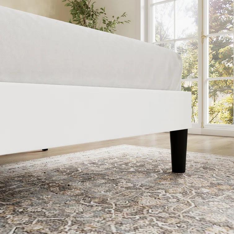 Willa Arlo™ Interiors Candler Velvet Upholstered Platform Bed with Wingback Headboard and Wooden Slats