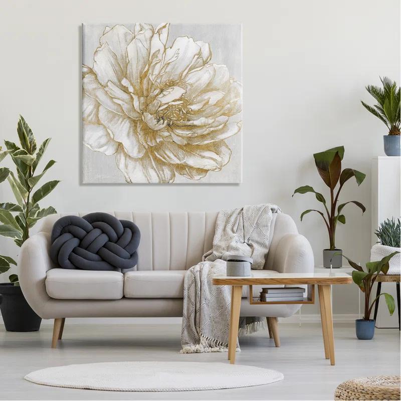 Stupell Industries Au-675-Canvas " Modern Glam White Flower Petals " by Carol Robinson Painting Print