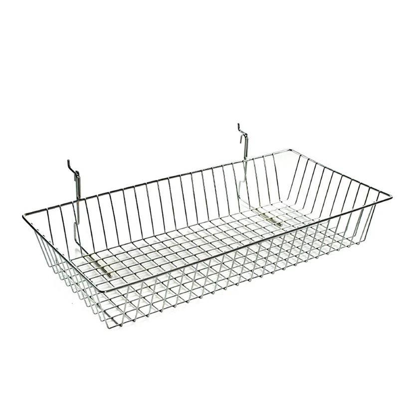 Azar Displays 5"H Chrome Wire Basket, 2-Pack (Set of 2)