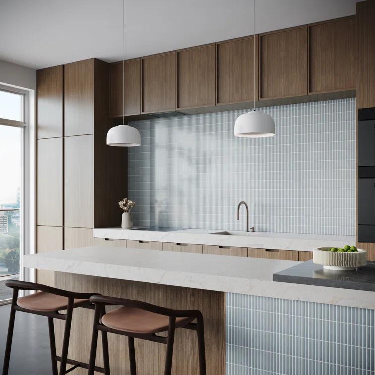 Monogram Stacked 11.19 In. X 11.9 In. Glossy Porcelain Mosaic Floor And Wall Tile (0.92 Sq. Ft. / Each)