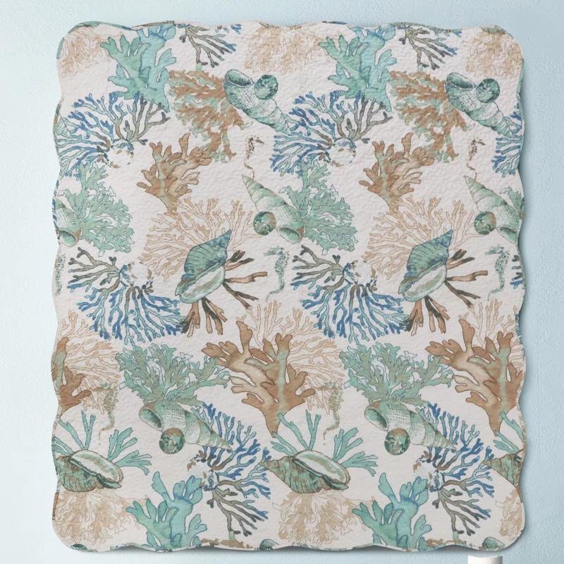 Barefoot Bungalow Atlantis Quilted Reversible Throw