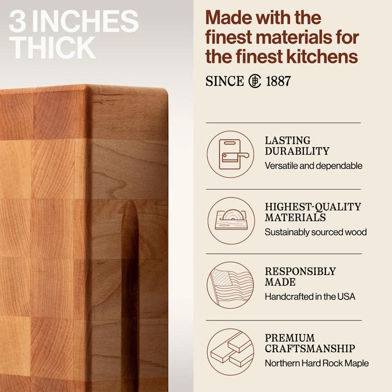 John Boos John Boos Chinese Cutting Board 3" End Grain Reversible