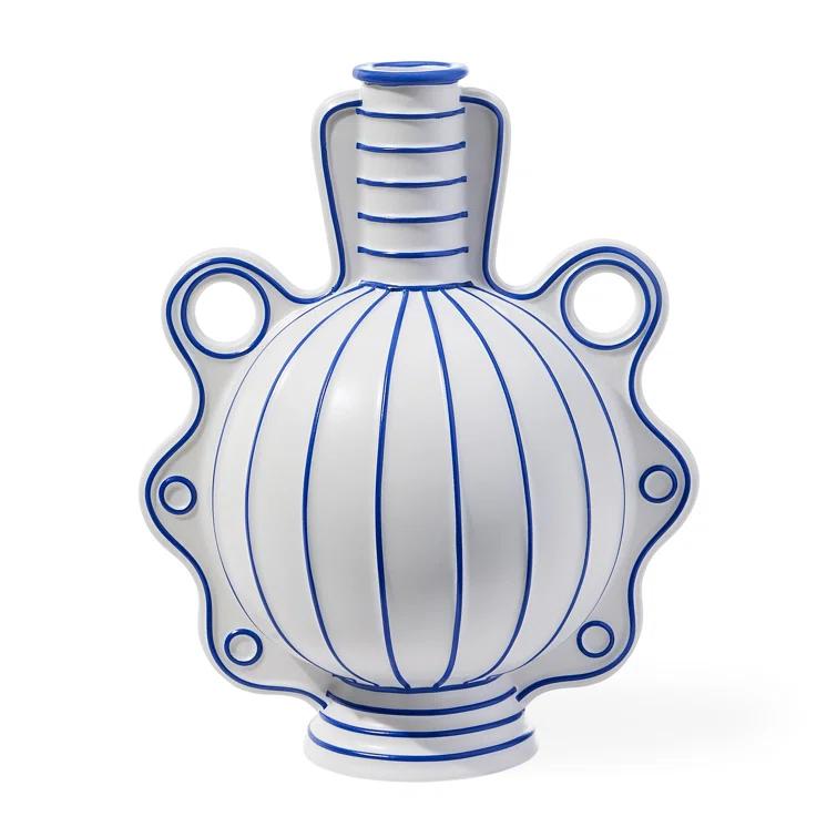 White and Blue Porcelain Decorative Table Vase