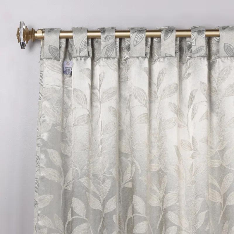 Superior Leaves Machine Washable Room Darkening Blackout Curtains With Back Tabs by Superior (Set of 2)