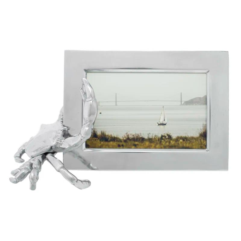 Arthur Court Designs Coastal Silver Metal Embossed Picture Frame