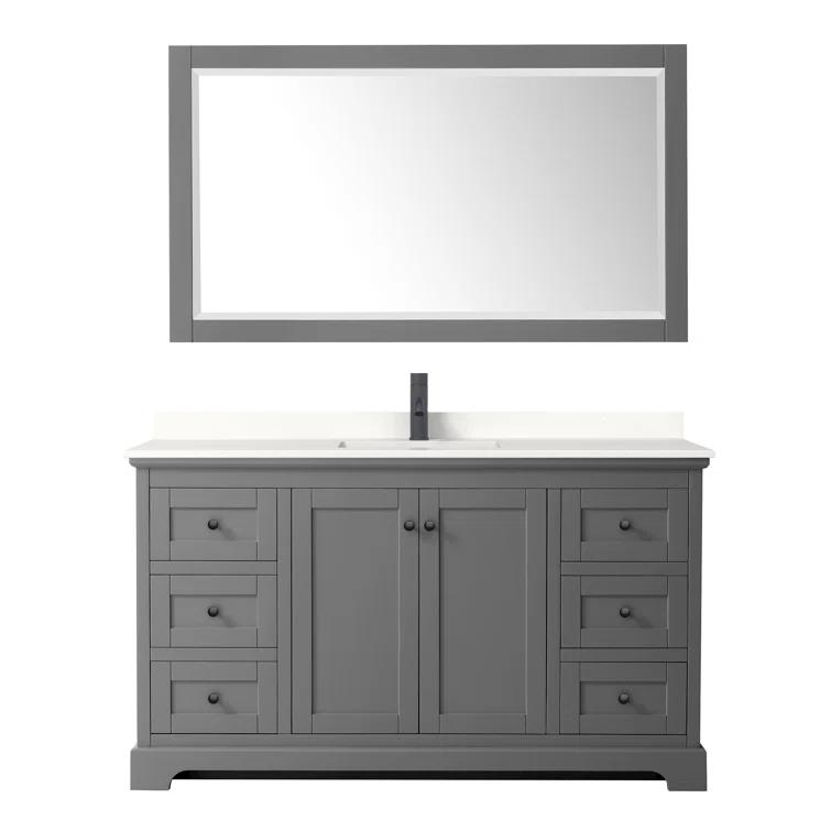 Wyndham Collection Avery 60'' Single Bathroom Vanity with Top