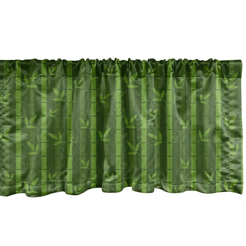 Ambesonne Asian Print Valance Pack of 2 Japanese Pattern Art  Olive Green and Lime Green