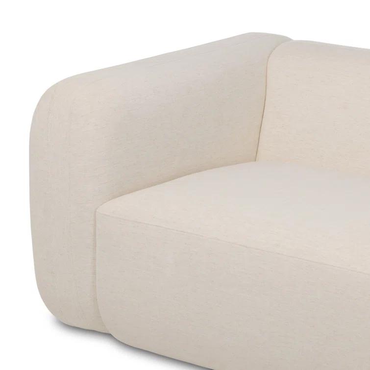 Nara 96'' Off-White Linen Tuxedo Arm Sofa