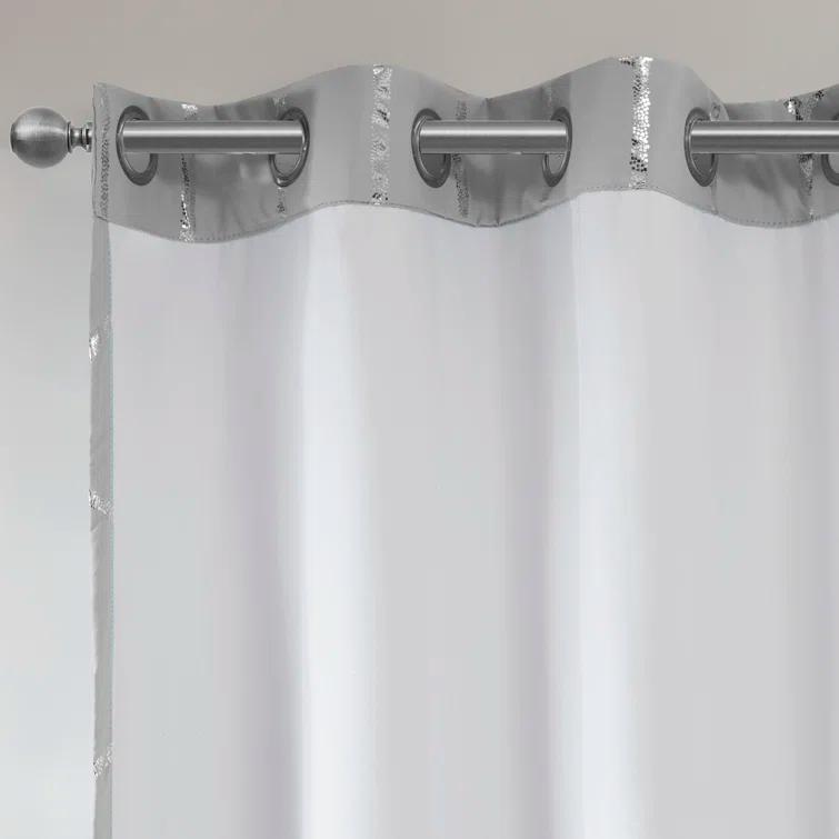 Intelligent Design Raina Geometric Total Blackout Grommet Single Curtain Panel