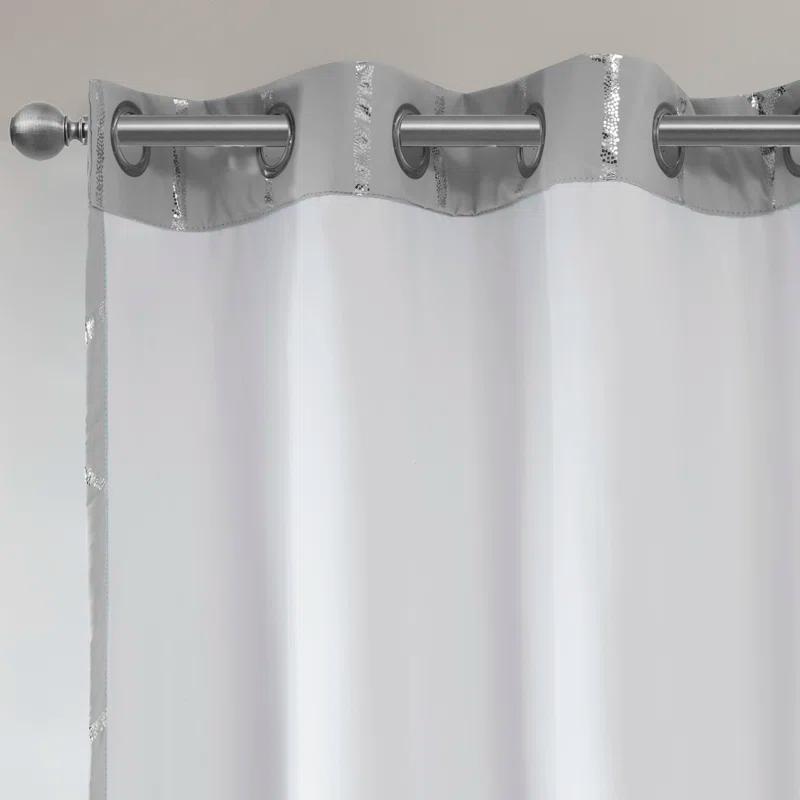 Intelligent Design Raina Geometric Total Blackout Grommet Single Curtain Panel