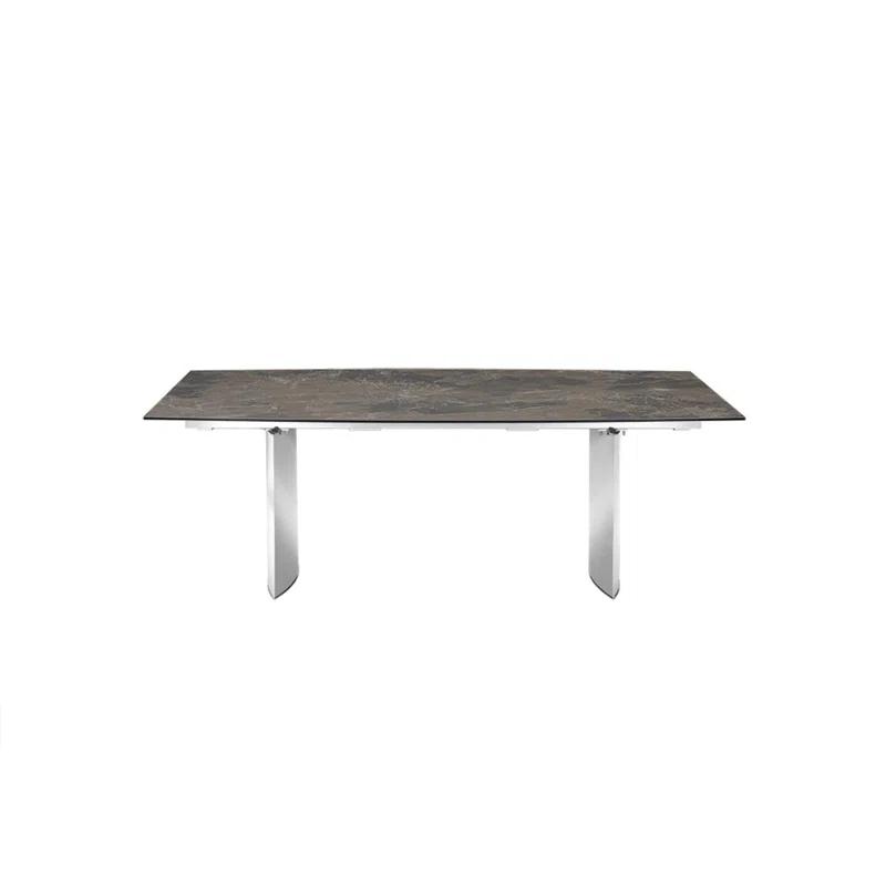 Casabianca Furniture Extendable Metal Base Dining Table