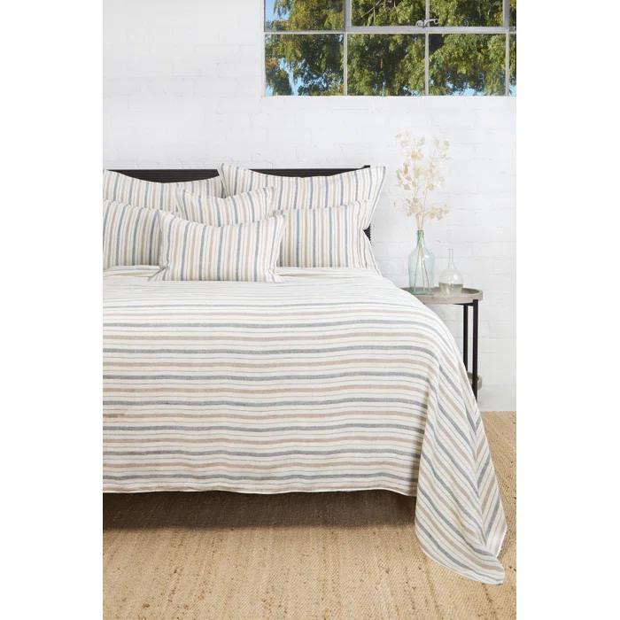Naples 28" x 36" Striped Linen Rectangular Pillow