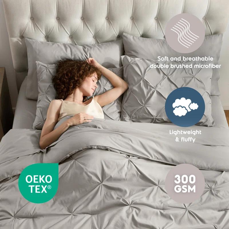 Nestl Bed-in-A-Bag Pleated Comforter Set with Bed Sheets