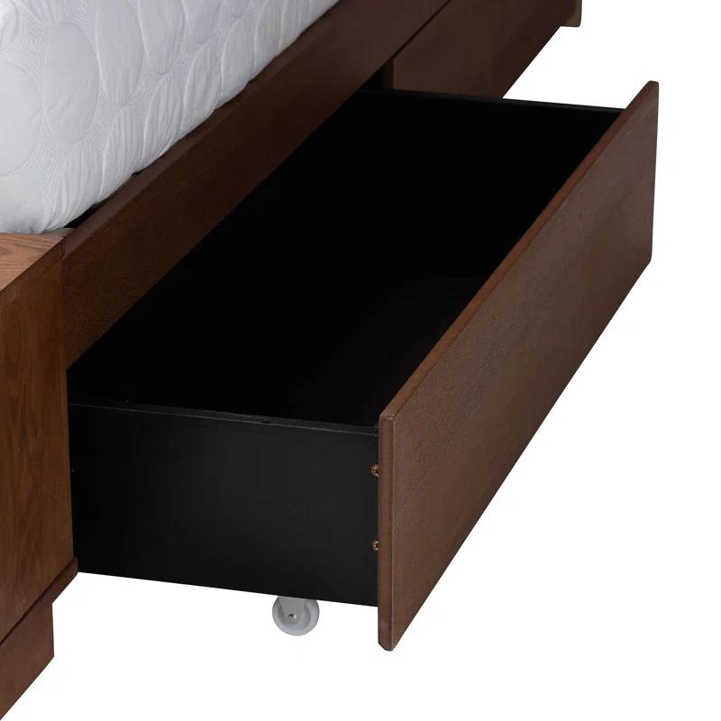 Bayou Breeze Baxton Studio Besim Mid-Century Brown Storage Bed