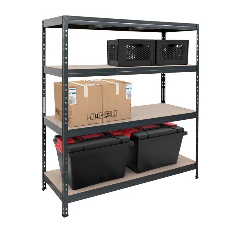 AR SHELVING AR Shelving Heavy Duty 4-Tier Powder-Coated Steel Garage Storage Shelving Unit in Matte Dark Gray, HDF Racks (59.4 in. W x 71 in. H x 24 in. D)
