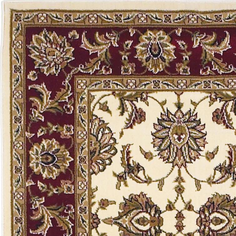 KAS Rugs Rectangle: 3'3" x 4'11" - Cambridge Ivory / Red Kashan Rug