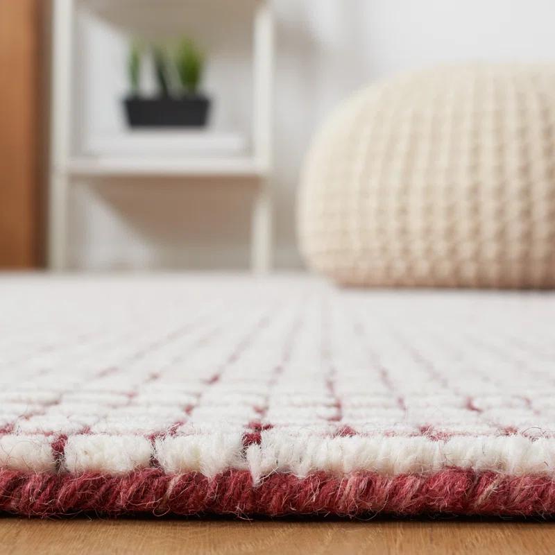 Abstract Hand Tufted Wool Checkered Rug