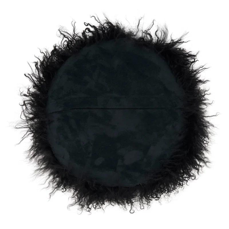 Saro Mongolian Lamb Fur Wool Throw Pillow With Poly Filling & Reviews | AllModern