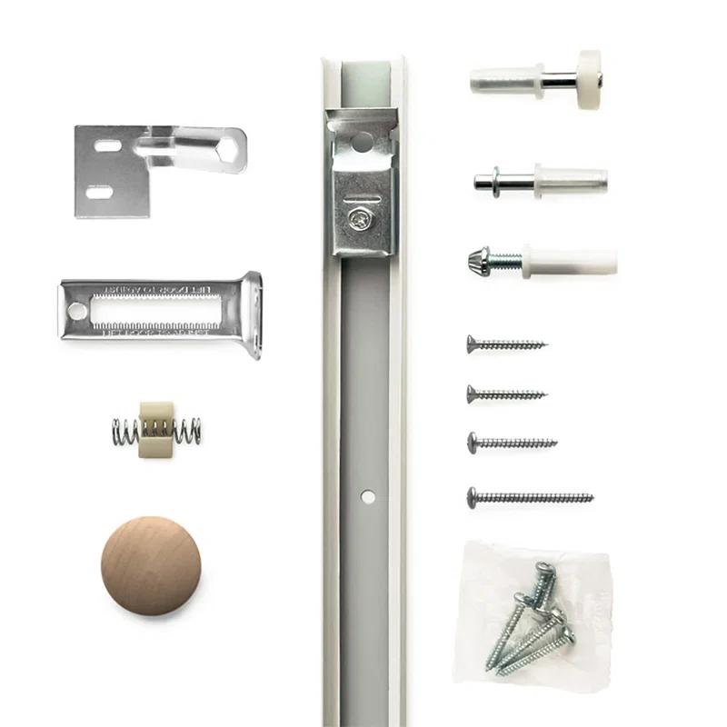 Luxdecor 80'' Solid Core Manufactured Wood 1-Lite Frosted Glass Bi-fold Door With Installation Hardware Kit