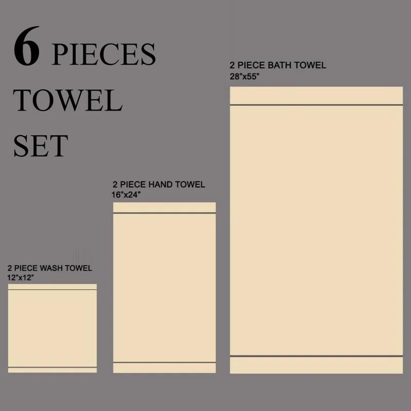 Hokku Designs 6 Pack Cotton Towel Set