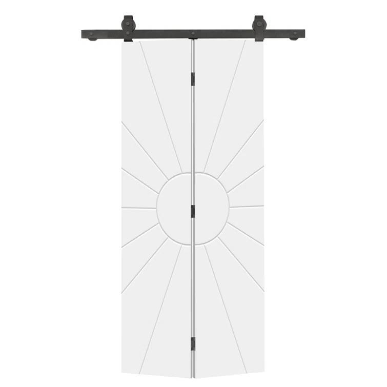 Calhome Modern Bi-Fold Barn Door with Sliding Hardware Kit