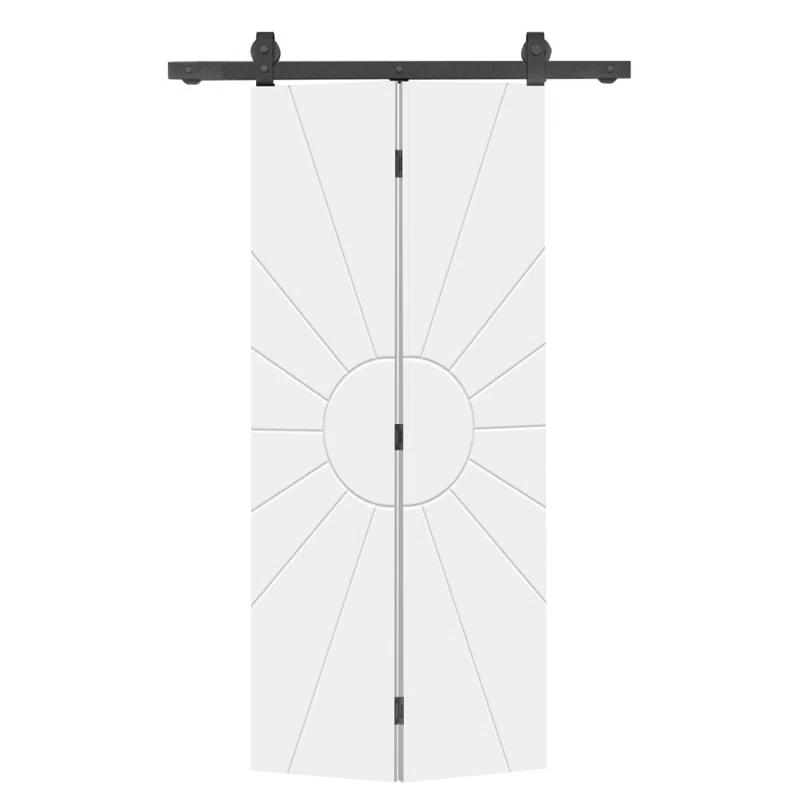 Calhome Modern Bi-Fold Barn Door with Sliding Hardware Kit